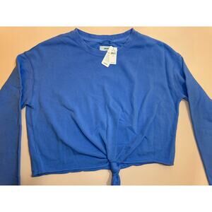 NWT Aerie Cropped Knot-Front Top Blue Size S